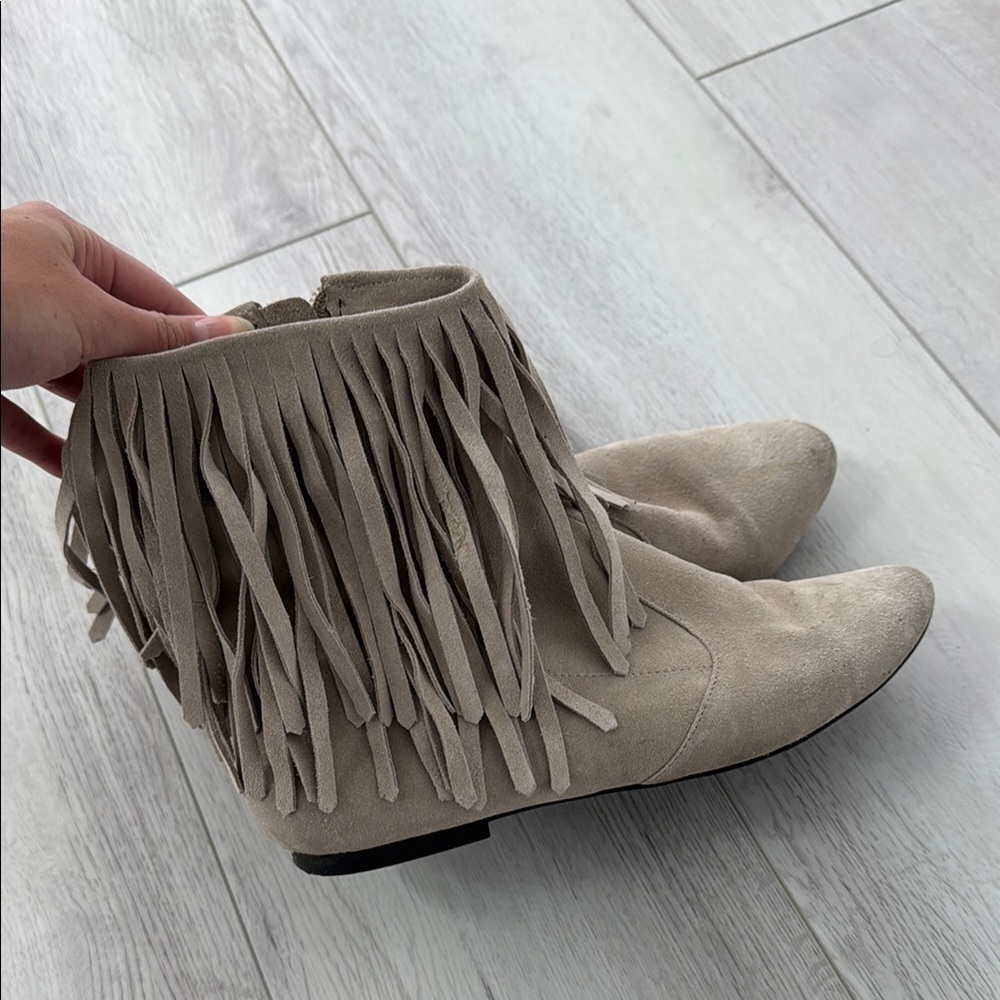 Sam Edelman Vintage Fringe Suede Ankle Boots